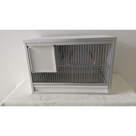 Plastic parakeet nest block in the cage (left model)