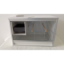 Plastic parakeet nest block in the cage (left model)