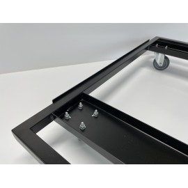 Lage draagtafel, 80cm met zwenkwielen (kleur zwart)