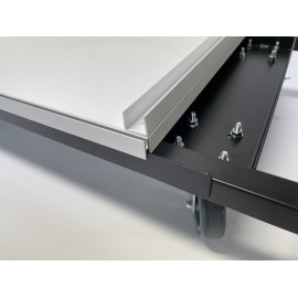 Lage draagtafel, 80cm met zwenkwielen (kleur zwart)