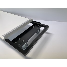 Lage draagtafel, 80cm met zwenkwielen (kleur zwart)