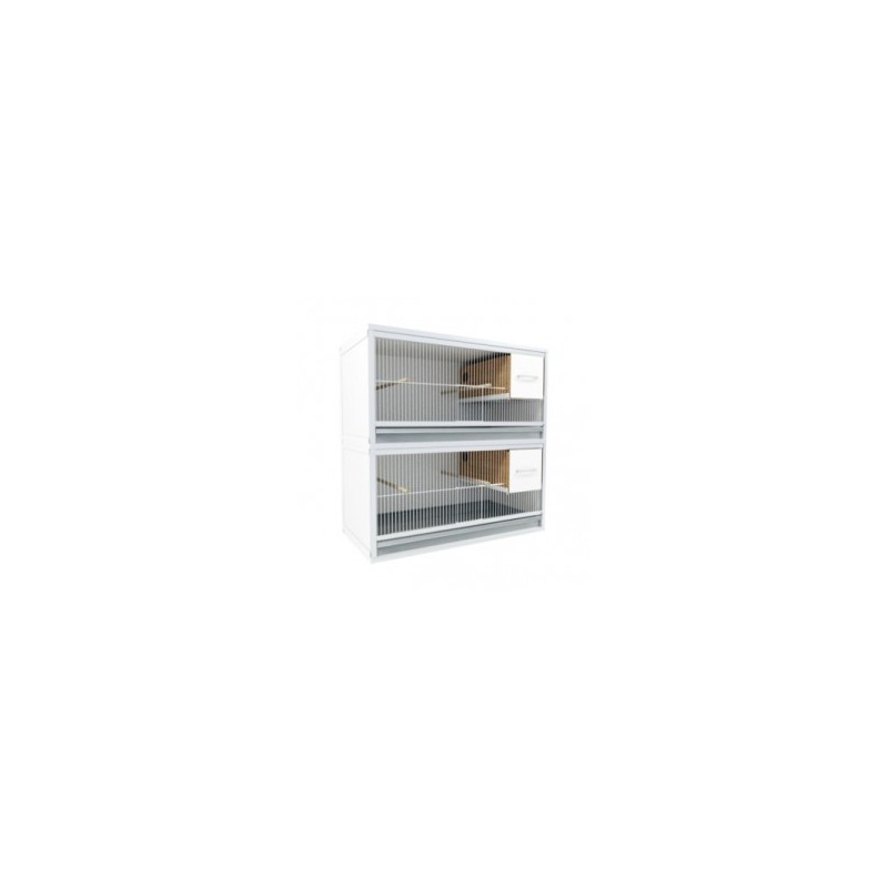 Block of 2 Cages, on top of eachother, per cage 60cm wide and 40cm high