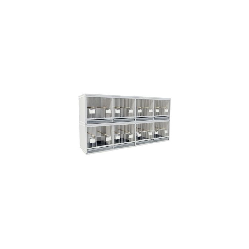 Block von 4 Käfigen nebeneinander