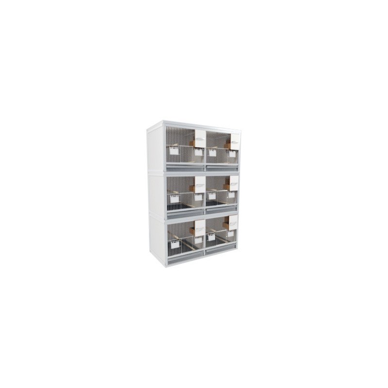 Blok van 6 kooien, 3 boven en 2 naast elkaar