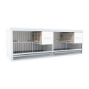 Block of 2 Cages, beside each other, per cage 60cm wide and 40cm high, with nesting-box for parakeets