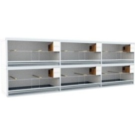 Blok van 6 kooien, 2 boven en 3 naast elkaar