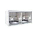 Block of 2 Cages, beside each other, per cage 40cm wide and 50cm high