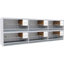 Blok van 6 kooien, 2 boven en 3 naast elkaar
