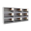 Block of 9 Cages, 3 on top and 3 beside each other, per cage 80cm wide and 40cm high, with nesting-box for parakeets
