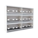 Block of 6 Cages, 3 on top and 2 beside each other, per cage 120cm wide and 40cm high