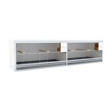 Block of 2 Cages, beside each other, per cage 120cm wide and 40cm high, with nesting-box for canaries