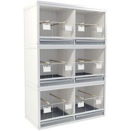 Block von 4 Käfigen nebeneinander