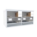 Block of 2 Cages, beside each other, per cage 60cm wide and 50cm high, with nesting-box for finches