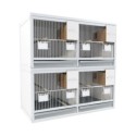 Block of 4 Cages, 2 on top and 2 beside each other, per cage 60cm wide and 50cm high, with nesting-box for finches