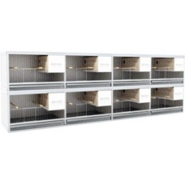 Blok van 8 kooien, 2 boven en 4 naast elkaar