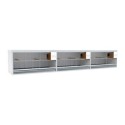 Block of 3 Cages, beside each other, per cage 80cm wide and 50cm high, with nesting-box for finches