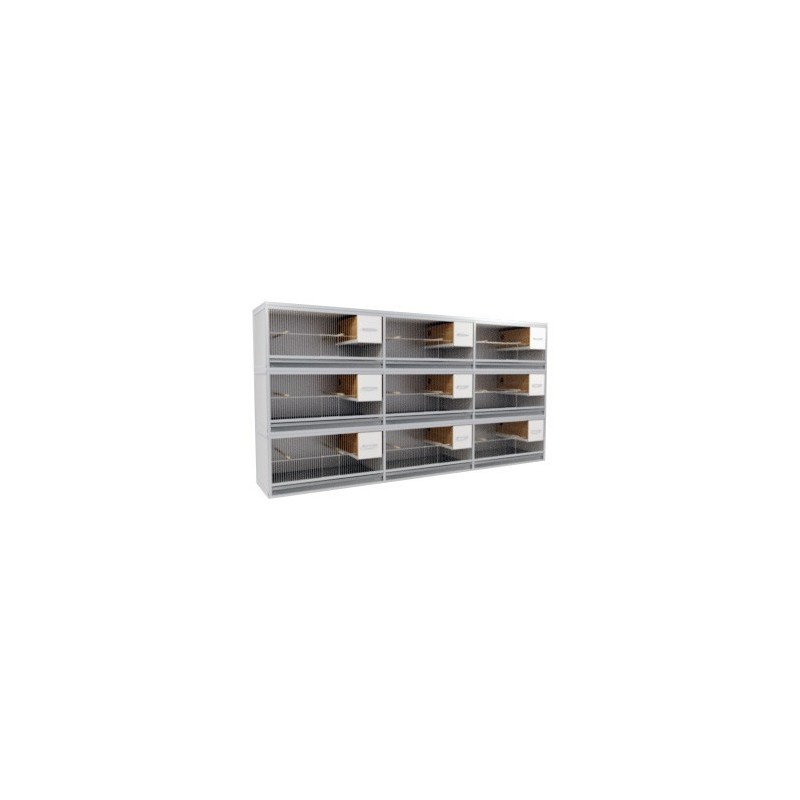 Block of 9 Cages, 3 on top and 3 beside each other