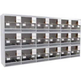 Block of 18 Cages, 3 on top and 6 beside each other