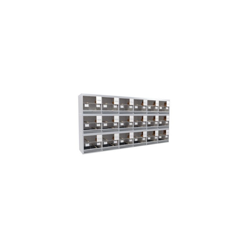Block of 18 Cages, 3 on top and 6 beside each other