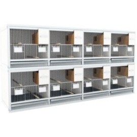 Blok van 8 kooien, 2 boven en 4 naast elkaar 40/40/vink
