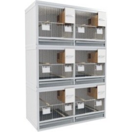 Block von 6 Käfigen, 3 über- und 2 nebeneinander